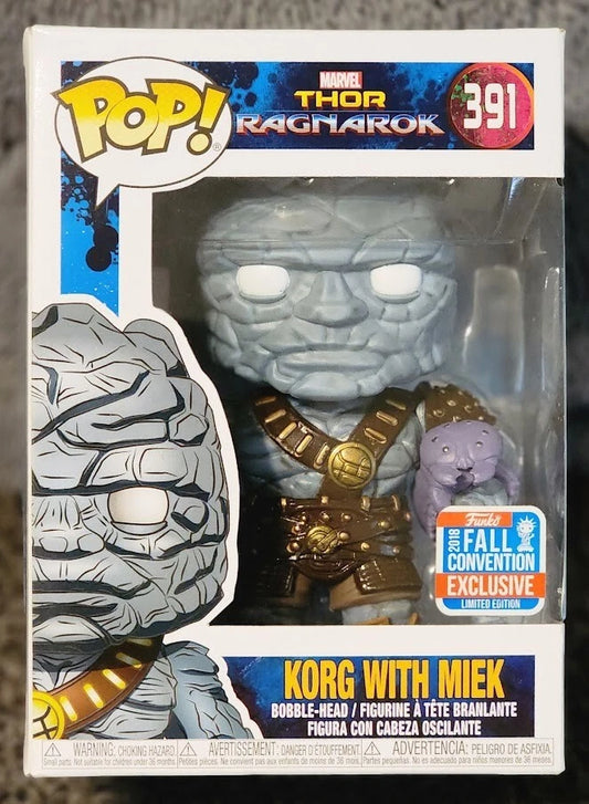 Funko Pop Korg Miek Marvel Thor Ragnarok 2018 NYCC Fall Convention Exclusive New